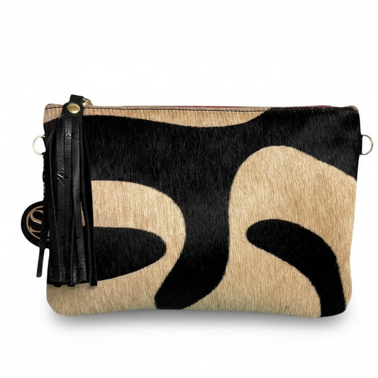 Zebra Hair-On-Hide Medium Clutch