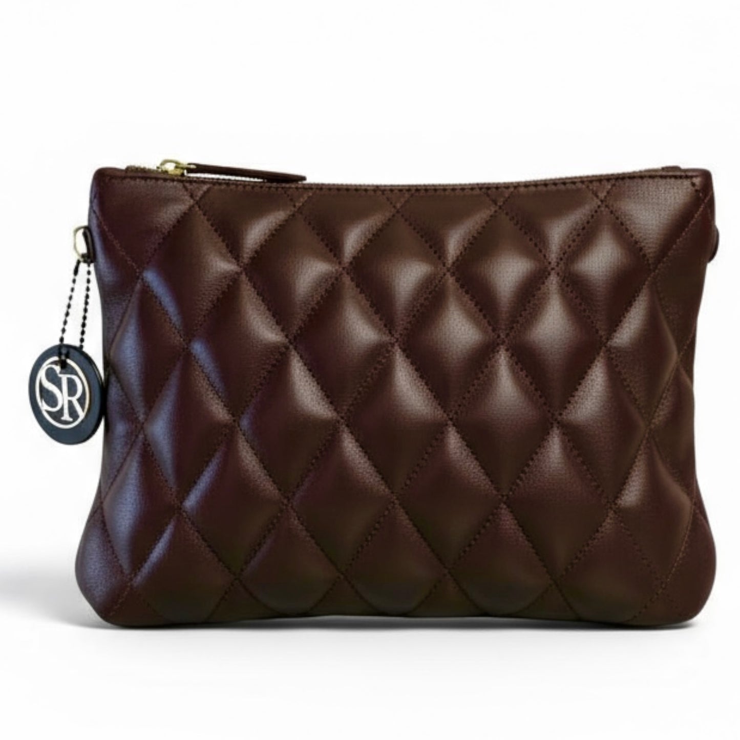 O’Connor Clutch — Burgundy Quilted Leather
