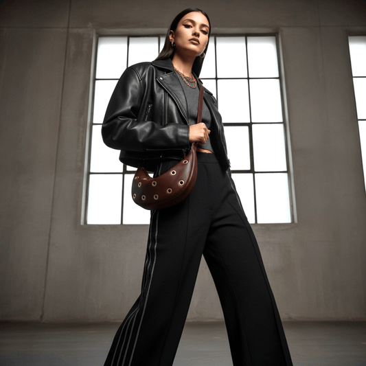 Queen Crossbody - Brown with Grommets