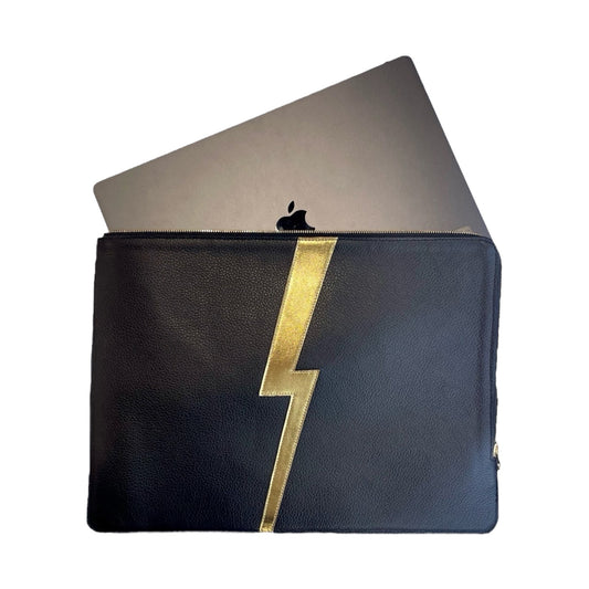 Laptop Sleeve - Black with Gold Bolt