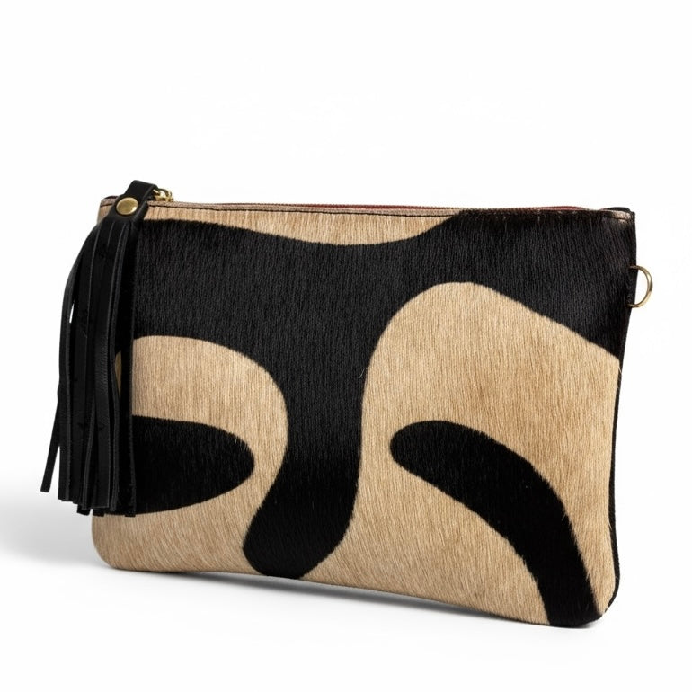Zebra Hair-On-Hide Medium Clutch