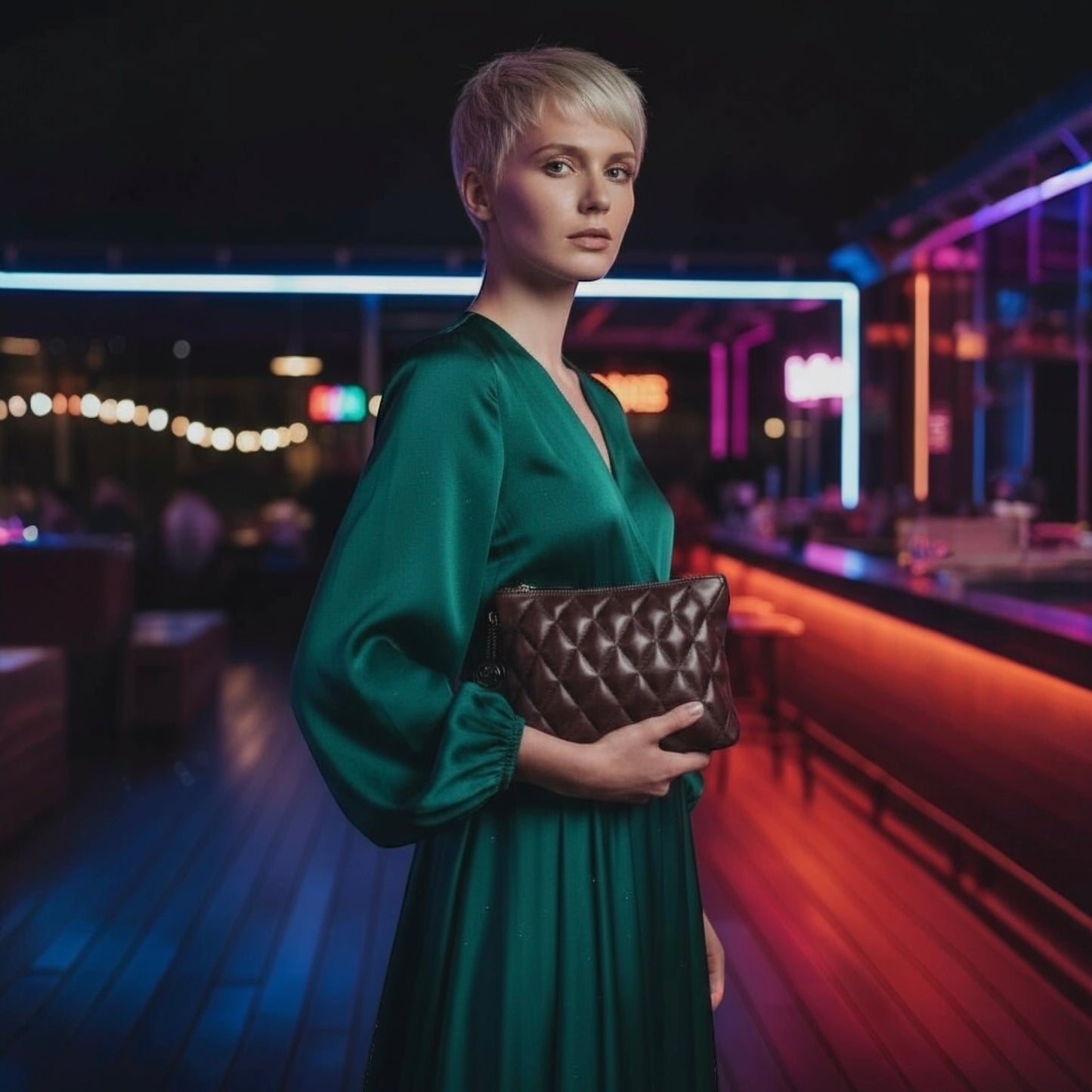O’Connor Clutch — Burgundy Quilted Leather