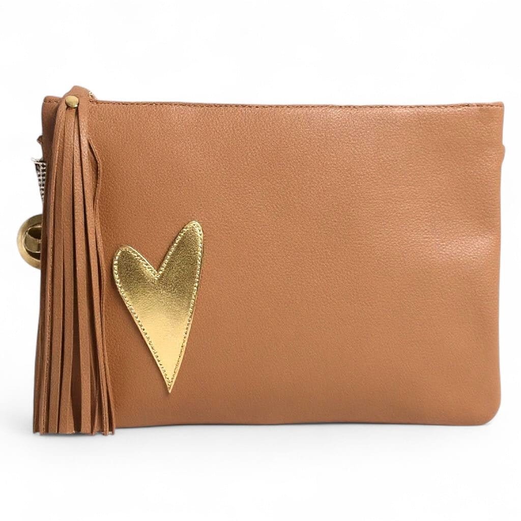 Gold Heart Clutch Large | Seam Reap Bags