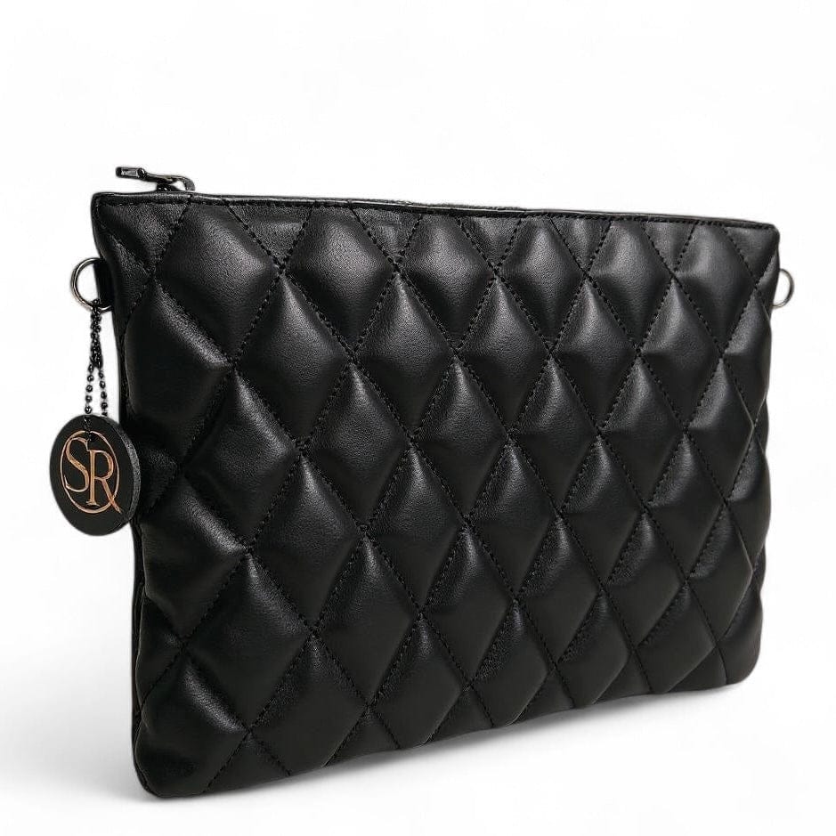 Lennox Clutch - Black Quilted Leather | Seam Reap Bags
