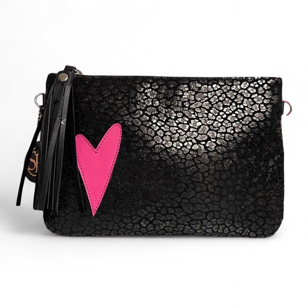 Pink Heart Medium Clutch | Seam Reap Bags