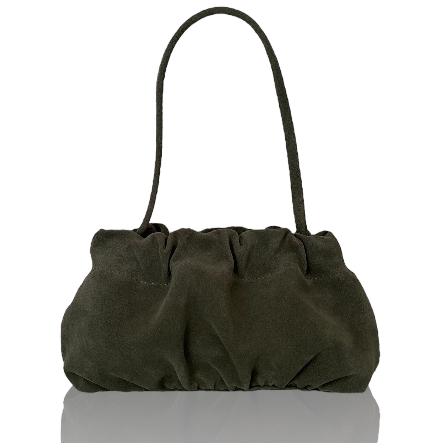 The “Babooshka” Clutch Olive Suede | Seam Reap - Luxury Handmade Leather Handbags, Purses & Totes
