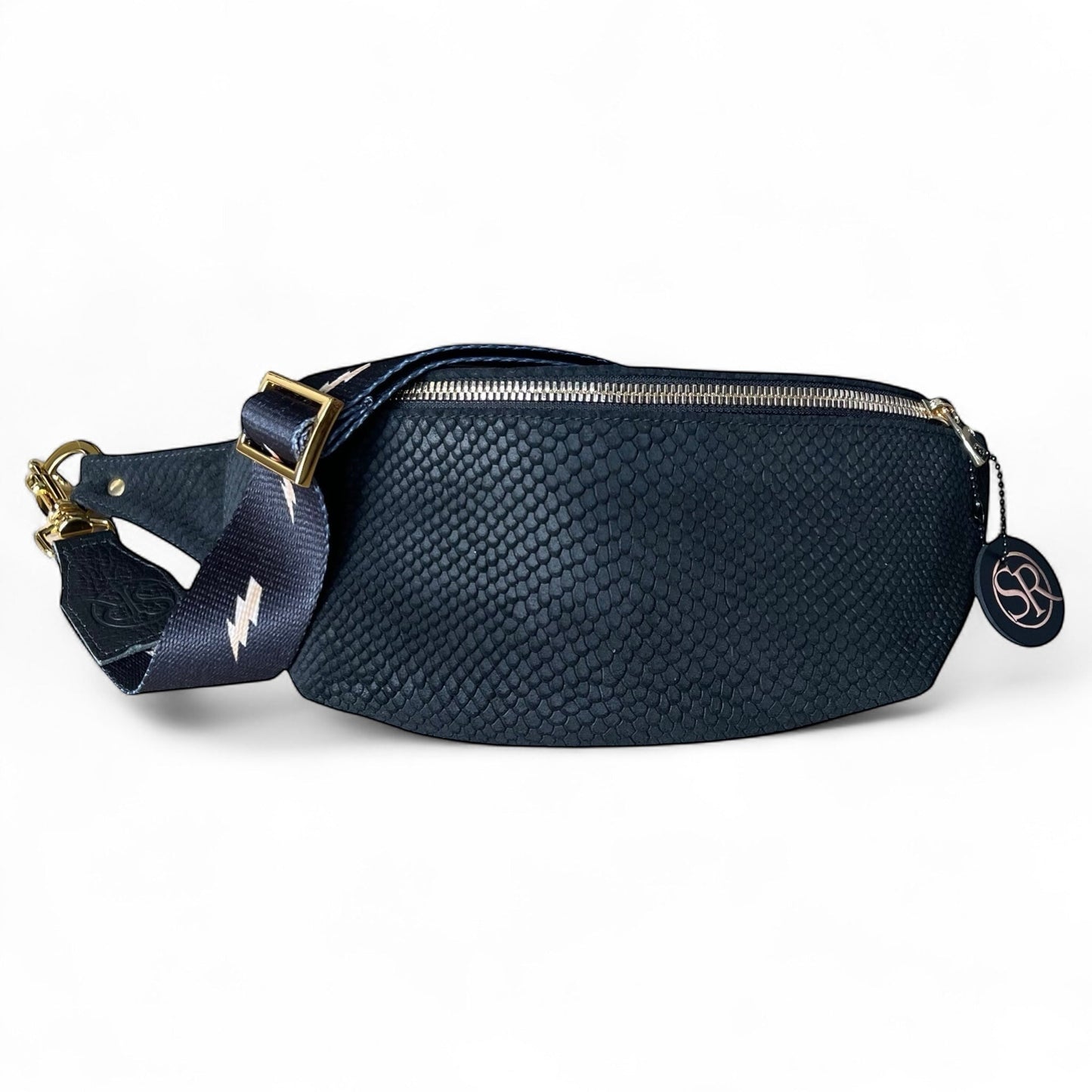 The “Jett” Bumbag Black Embossed | Seam Reap Bags
