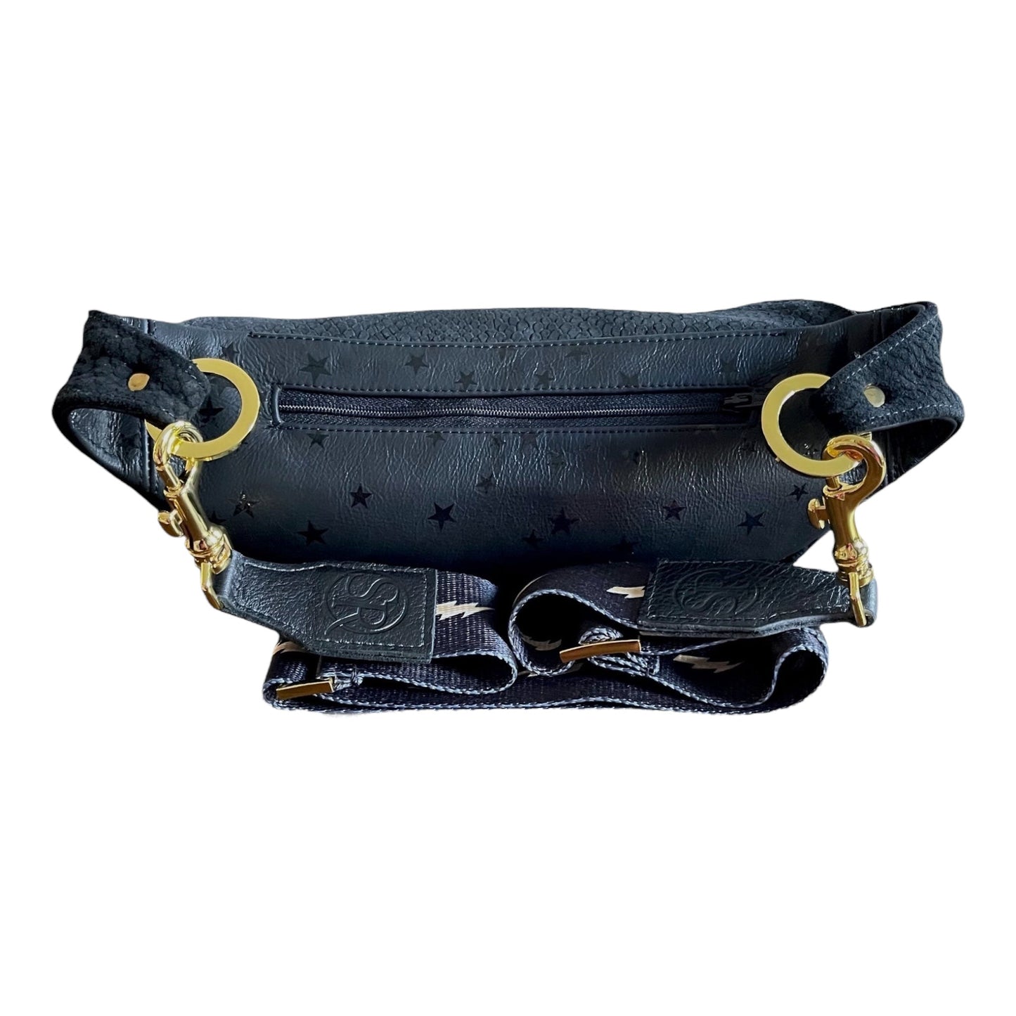 The “Jett” Bumbag Black Embossed | Seam Reap Bags
