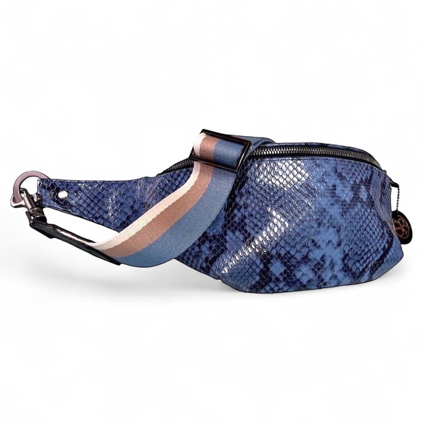 The “Jett” Bumbag Blue Snake Print | Seam Reap Bags