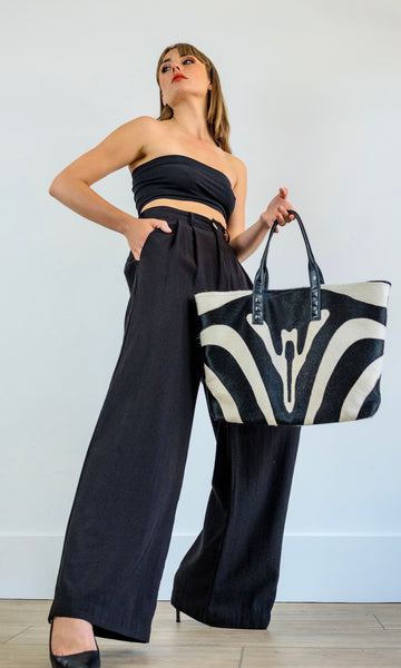 Black Croc “Mazzy” Tote | Seam Reap - Luxury Handmade Leather Handbags, Purses & Totes