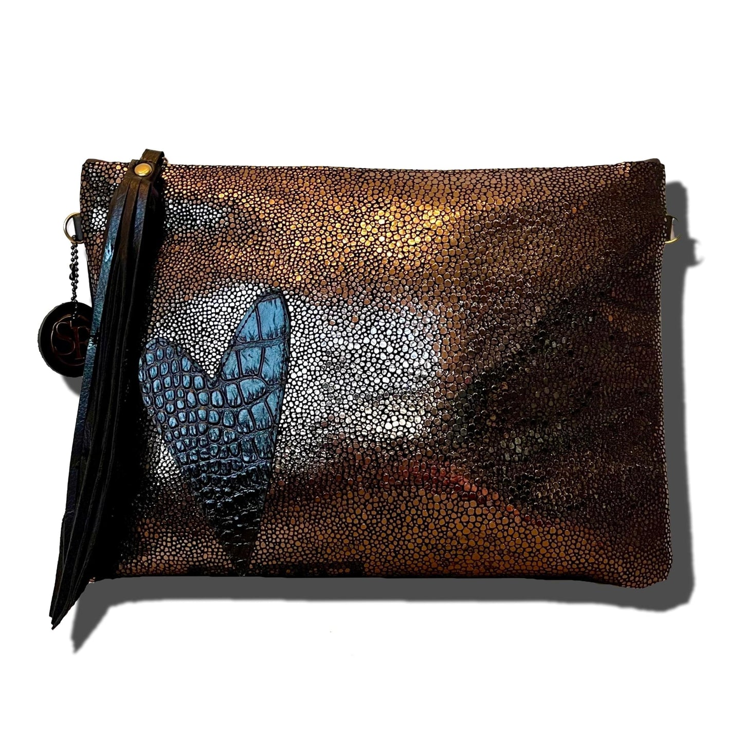Black Heart Clutch | Seam Reap - Luxury Handmade Leather Handbags, Purses & Totes
