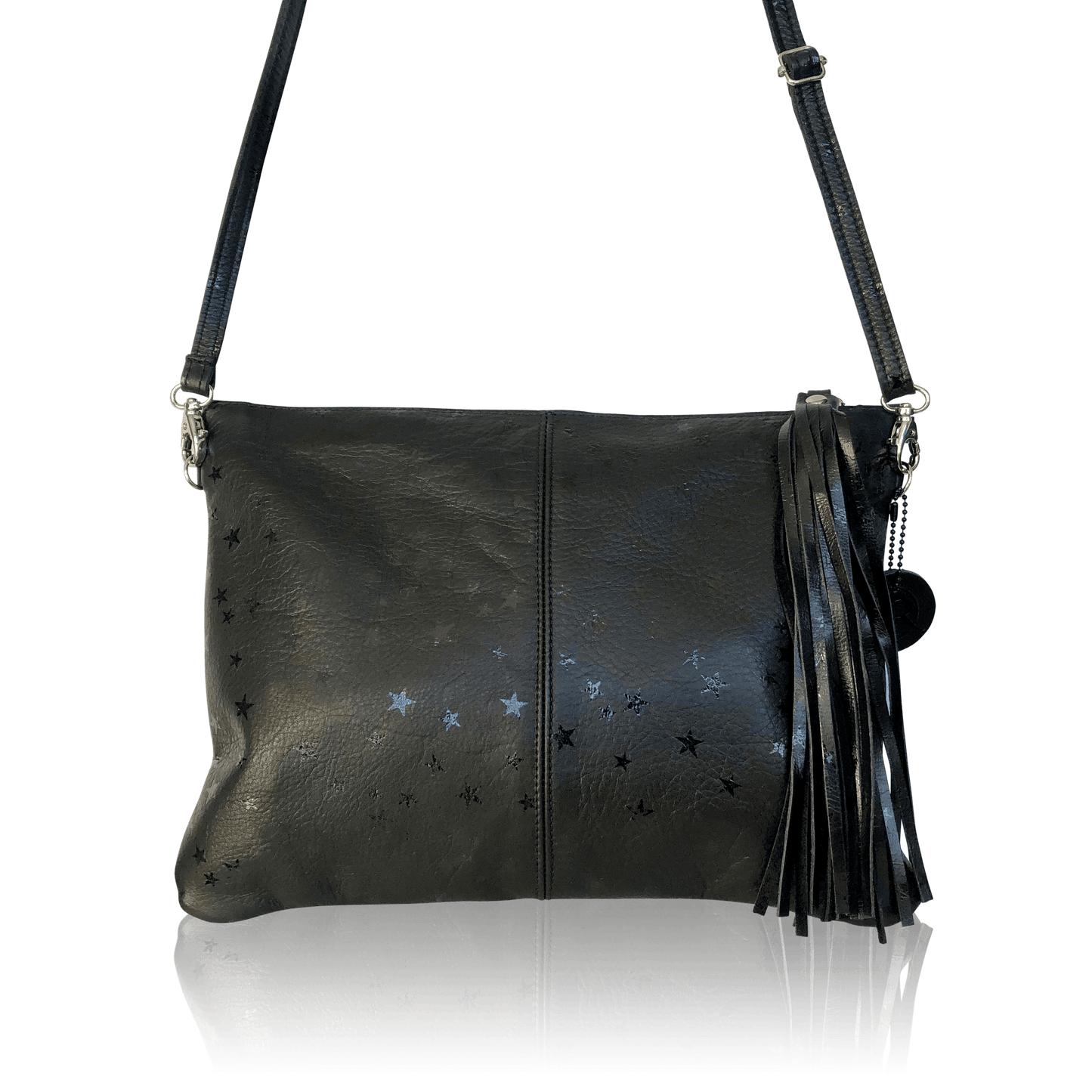 Black “Ziggy” Lightning Bolt Clutch | Seam Reap - Luxury Handmade Leather Handbags, Purses & Totes