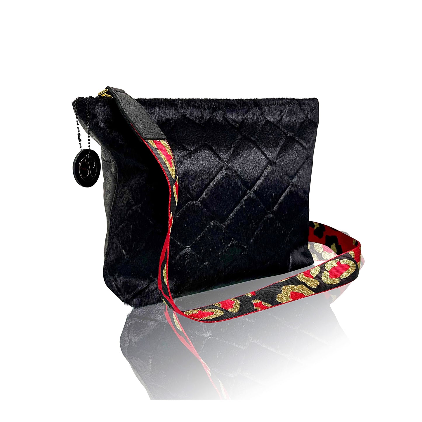 “Blondie” Hobo Black Embossed | Seam Reap - Luxury Handmade Leather Handbags, Purses & Totes