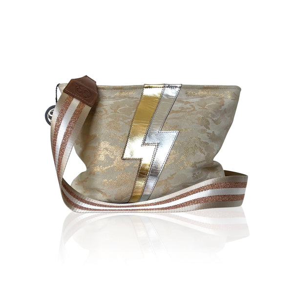 “Blondie” Hobo Gold Camo Bolt | Seam Reap - Luxury Handmade Leather Handbags, Purses & Totes