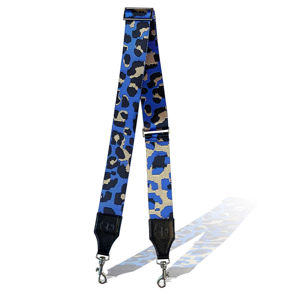 Blue Leopard Bag Strap | Seam Reap - Luxury Handmade Leather Handbags, Purses & Totes