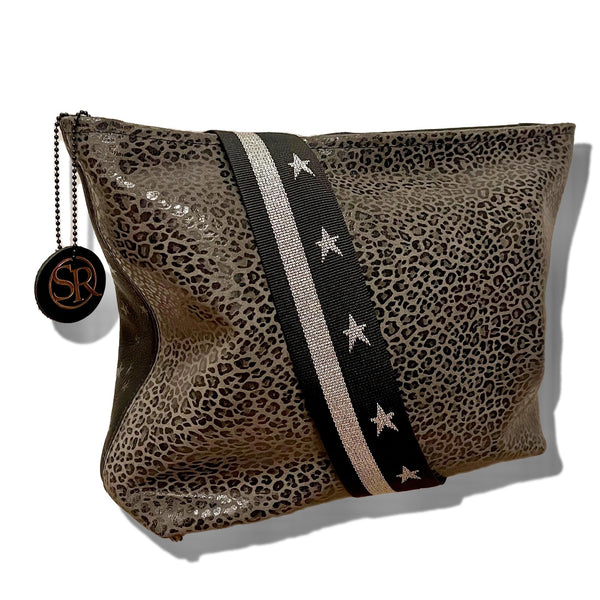 Grey Leopard “Blondie” Hobo | Seam Reap - Luxury Handmade Leather Handbags, Purses & Totes