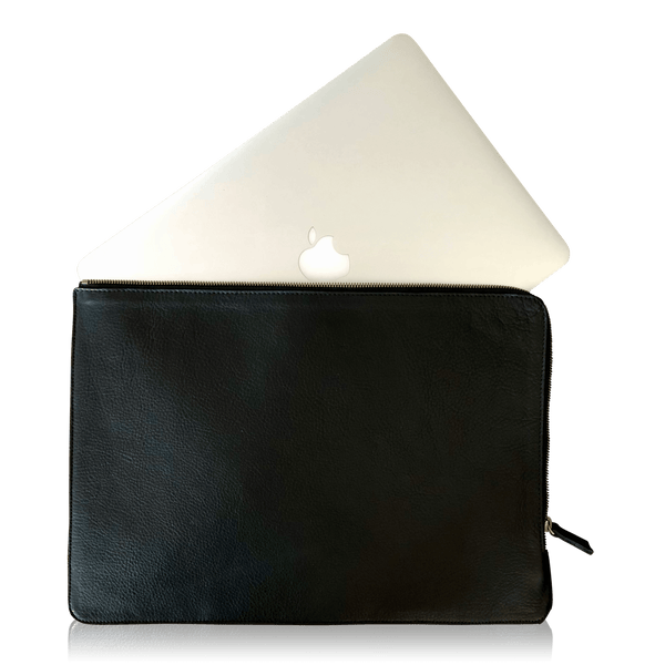 Laptop Sleeve, Black | Seam Reap - Luxury Handmade Leather Handbags, Purses & Totes