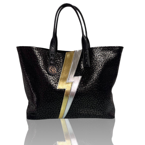 Lightning Bolt “Mazzy” Tote | Seam Reap - Luxury Handmade Leather Handbags, Purses & Totes
