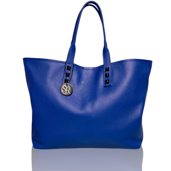 “Mazzy” Tote Electric Blue | Seam Reap - Luxury Handmade Leather Handbags, Purses & Totes
