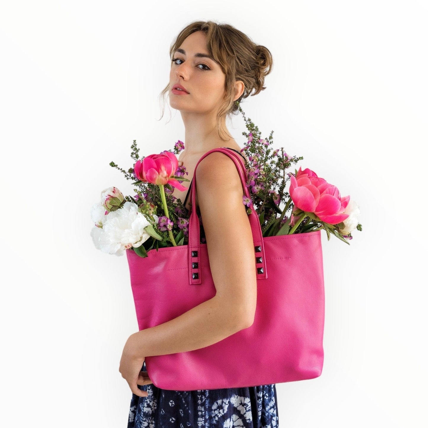 “Mazzy” Tote Electric Blue 30% off | Seam Reap - Luxury Handmade Leather Handbags, Purses & Totes