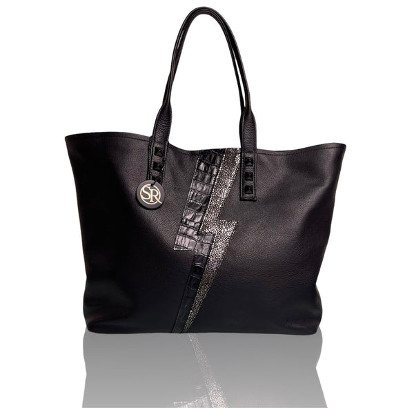 Stingray & Black Bolt “Mazzy” Tote | Seam Reap - Luxury Handmade Leather Handbags, Purses & Totes