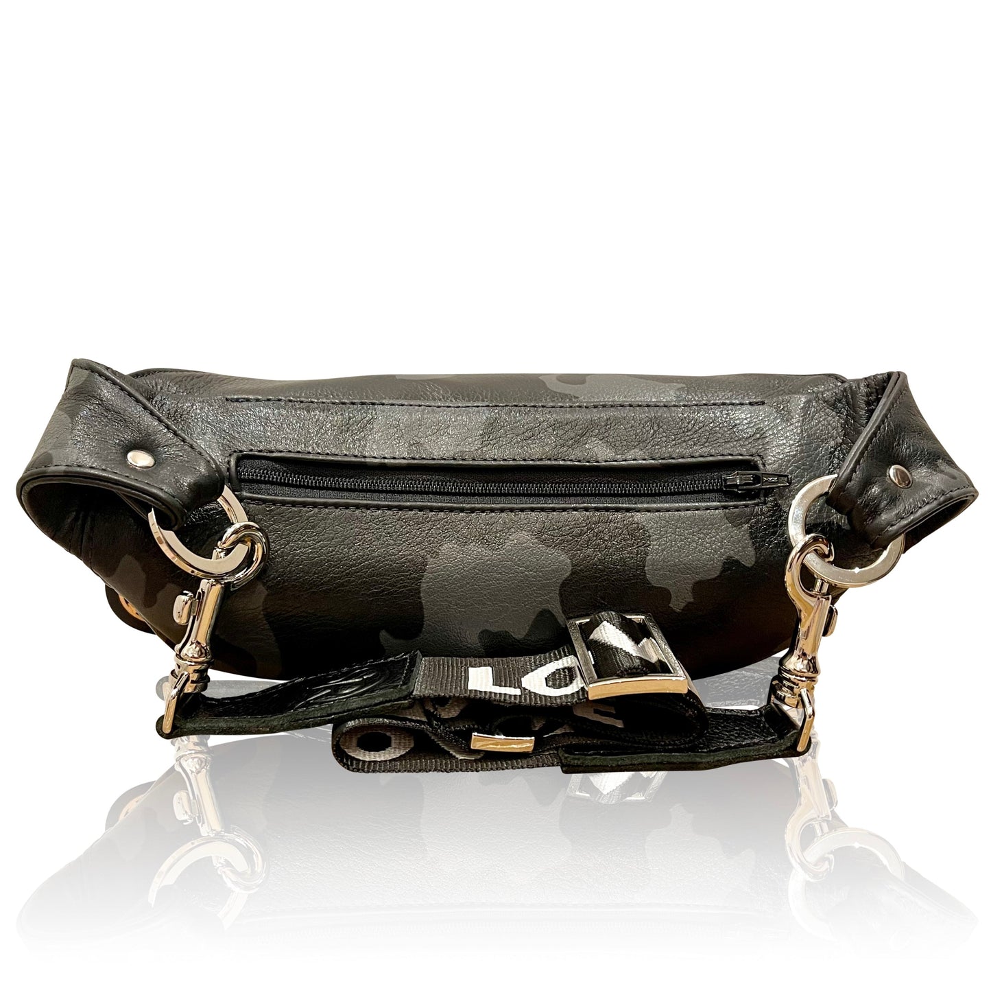 The “Jett” Bumbag Black Camo | Seam Reap - Luxury Handmade Leather Handbags, Purses & Totes