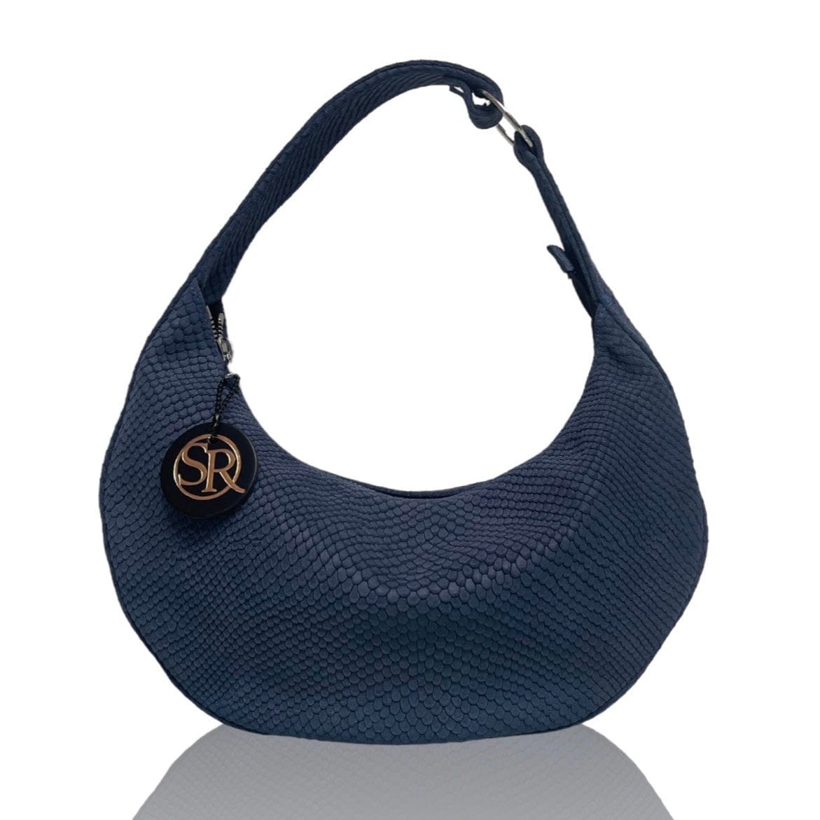 The “Queen” Collection Embossed Blue | Seam Reap - Luxury Handmade Leather Handbags, Purses & Totes