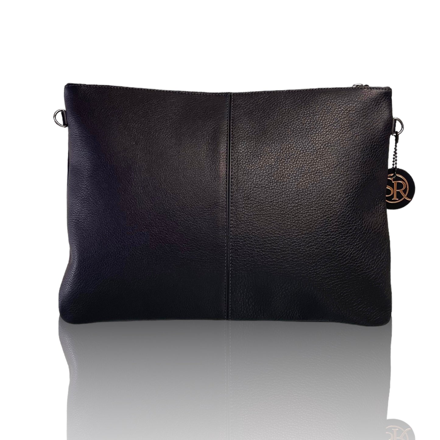 The "Ziggy" Large Clutch Black on Black Bolt | Seam Reap - Luxury Handmade Leather Handbags, Purses & Totes