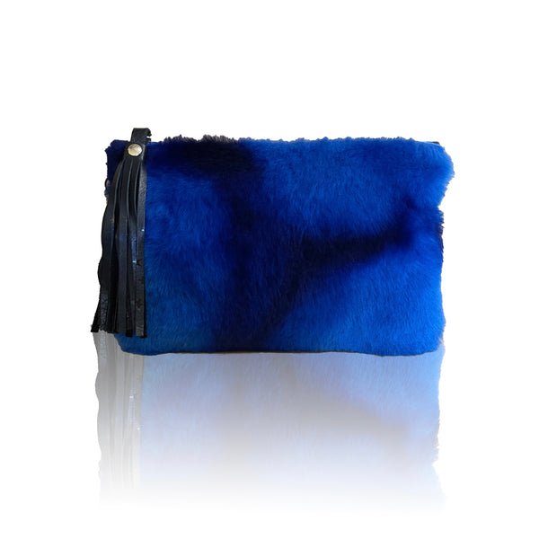 Tie Dye Shearling Clutch | Seam Reap - Luxury Handmade Leather Handbags, Purses & Totes