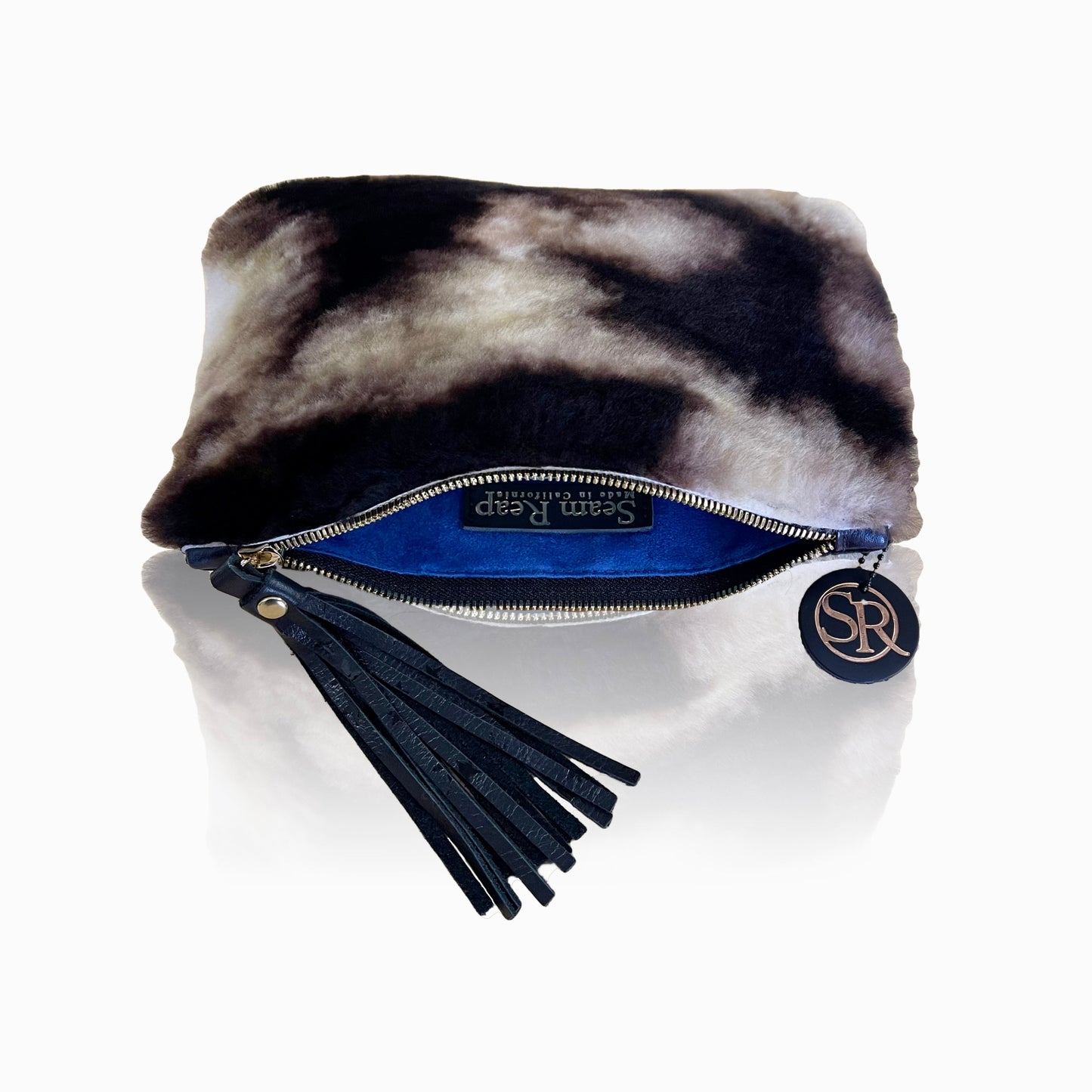 Tie Dye Shearling Clutch | Seam Reap - Luxury Handmade Leather Handbags, Purses & Totes