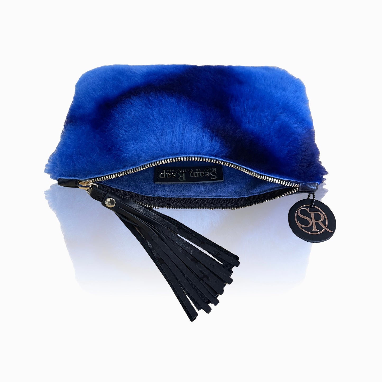 Tie Dye Shearling Clutch | Seam Reap - Luxury Handmade Leather Handbags, Purses & Totes