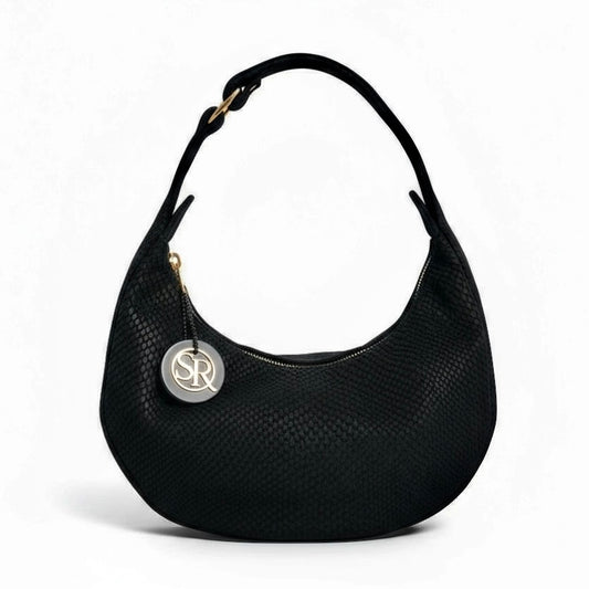 Queen Purse - Embossed Black Suede