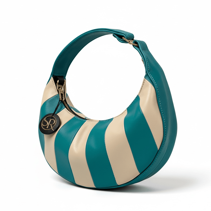 Queen Purse - Teal & Creme Patchwork
