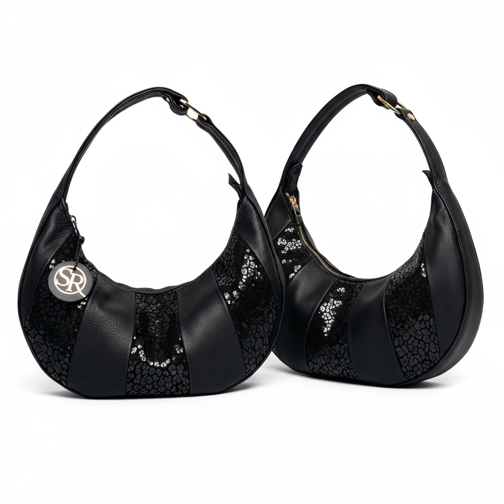 Queen Purse - Black & Stingray Patchwork