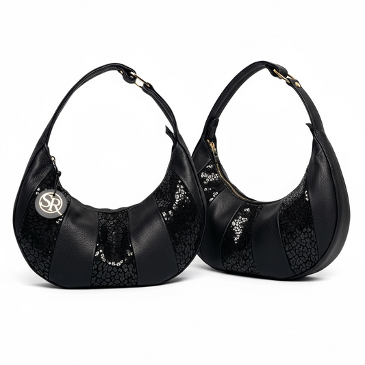 Queen Purse - Black & Stingray Patchwork