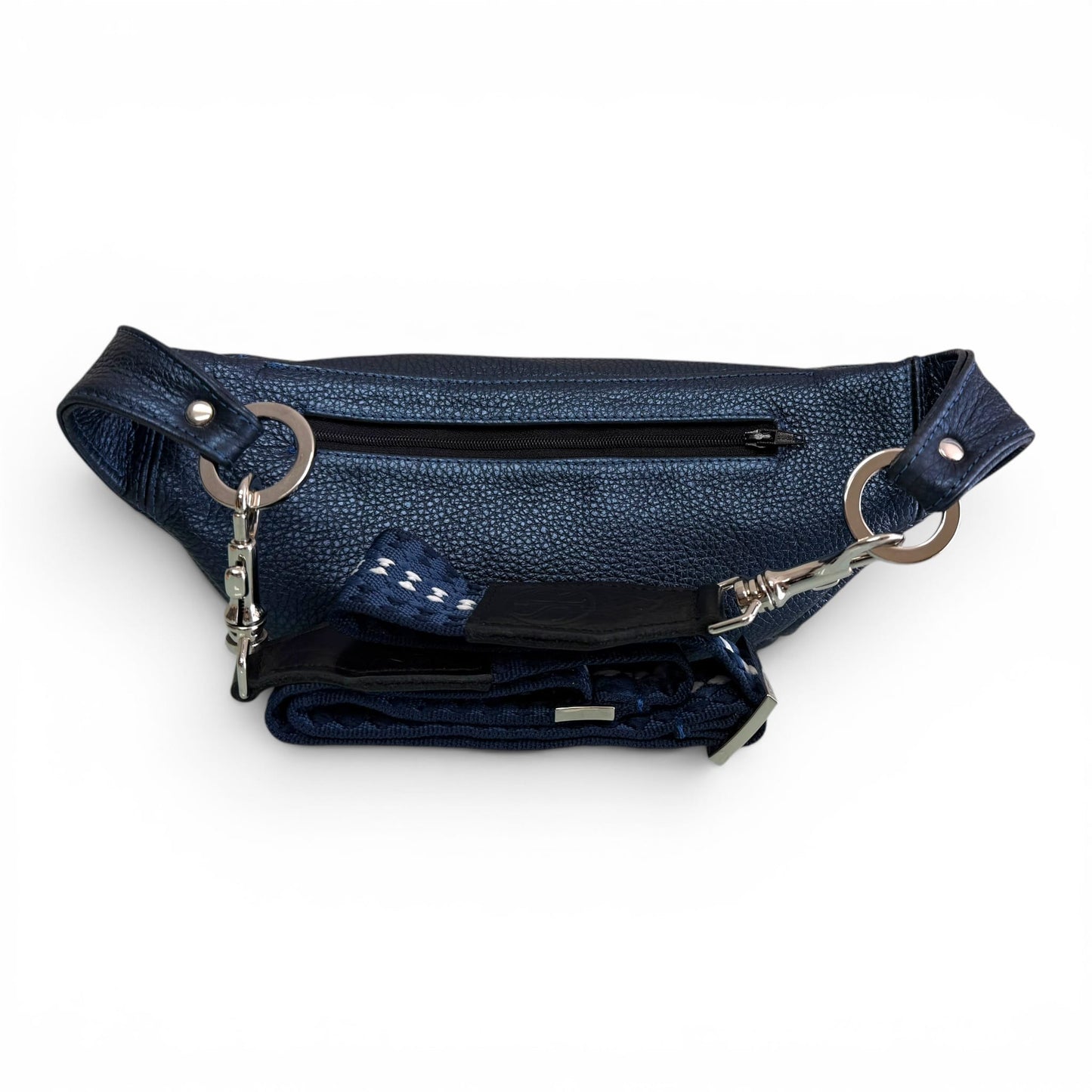 Jett Bumbag - Navy Blue with Silver Grommets