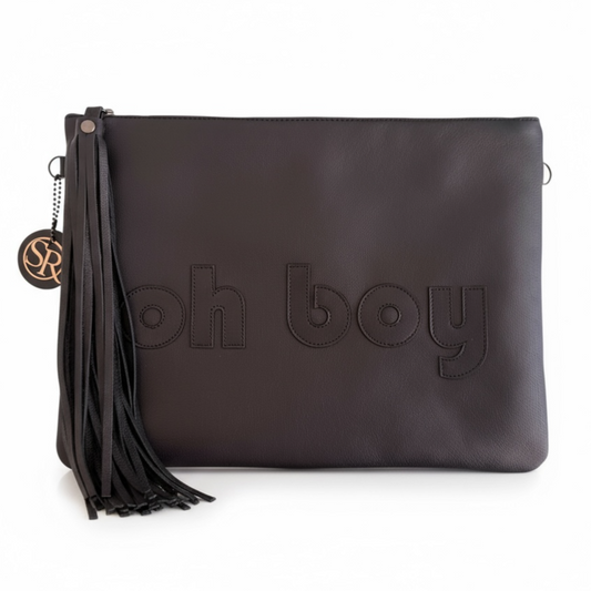 Lennox Clutch - Black “Oh Boy”