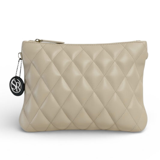 O’Connor Clutch — Cream Quilted Leather