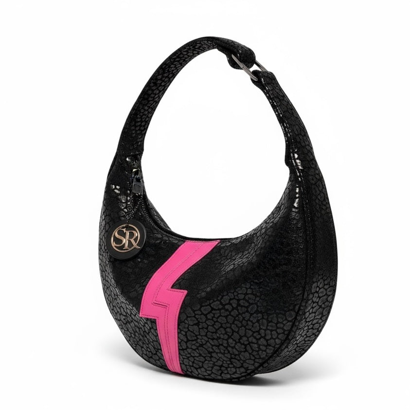 Queen Purse - Black with Pink Bolt