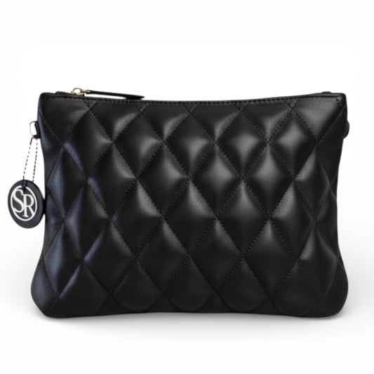 O’Connor Clutch — Black Quilted Leather
