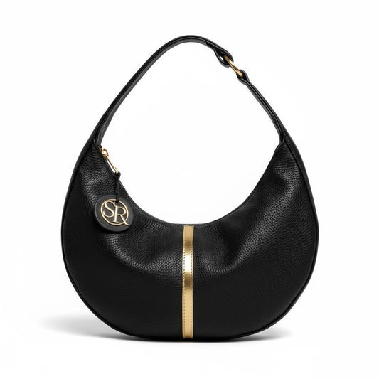 Queen Purse - Black with Gold Stripe