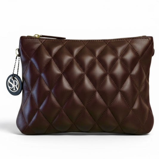 O’Connor Clutch — Burgundy Quilted Leather