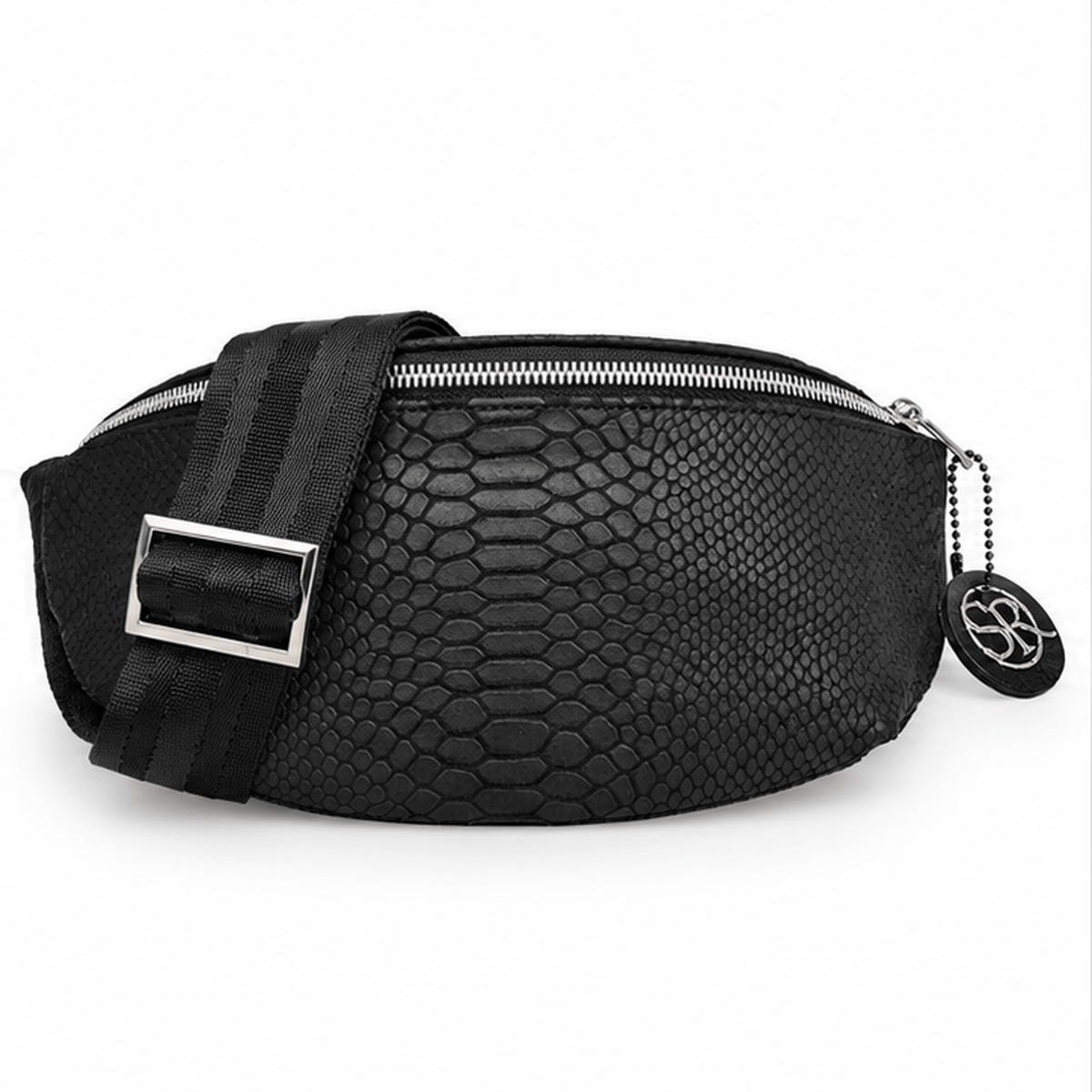 Jett Bumbag - Black Embossed Python