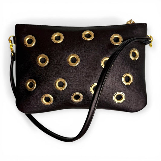 O’Connor Clutch - Black with Grommets