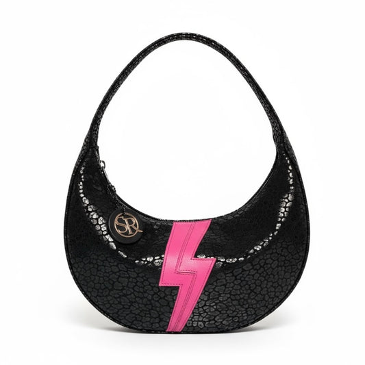 Queen Purse - Black with Pink Bolt
