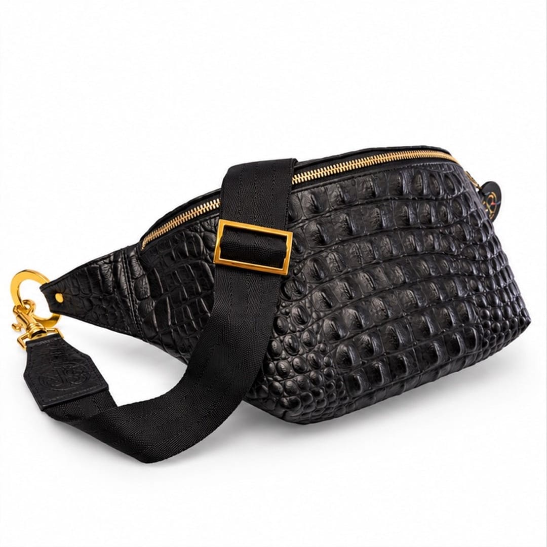 The Jett Crossbody Bag — Large Embossed Croc