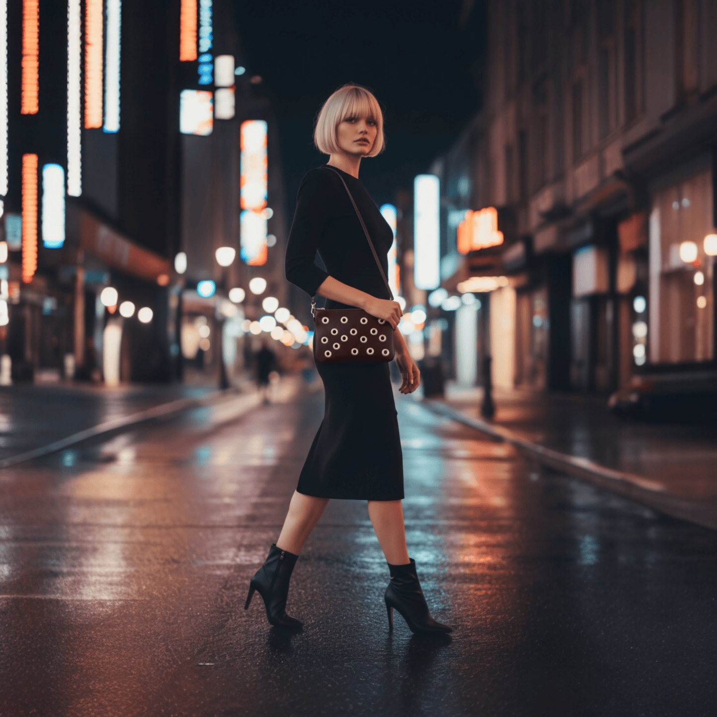 O’Connor Clutch - Black with Grommets