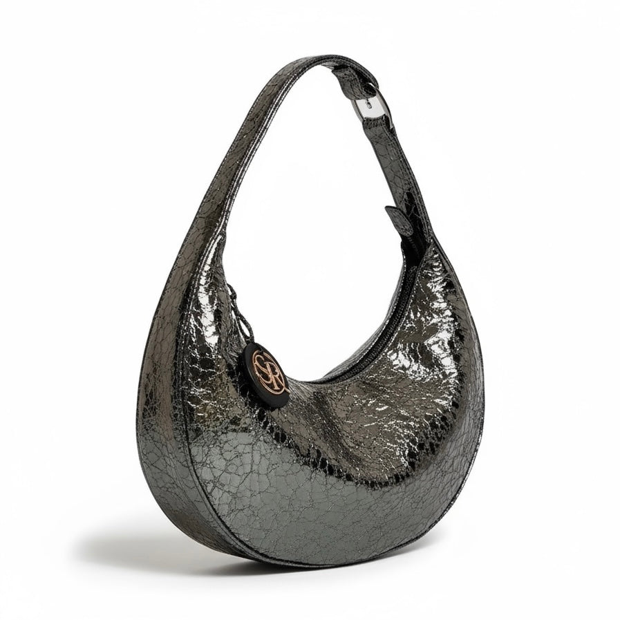 Queen Purse - Crackled Silver