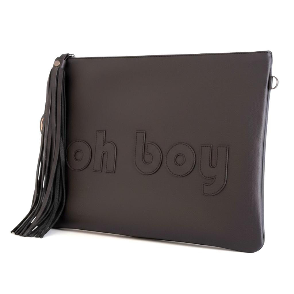 Lennox Clutch - Black “Oh Boy”