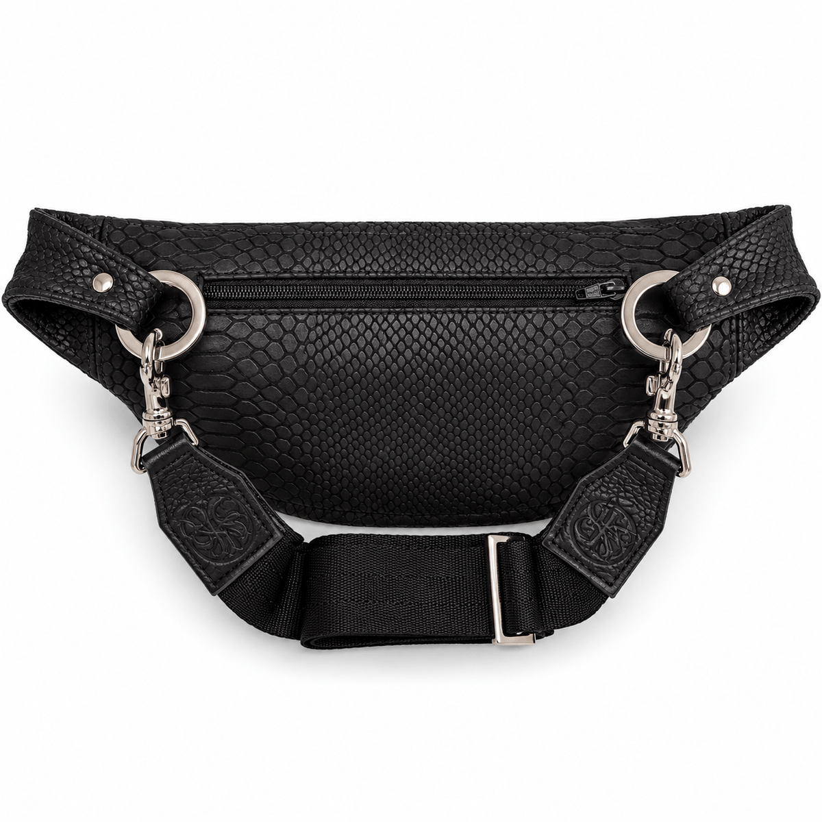 Jett Bumbag - Black Embossed Python